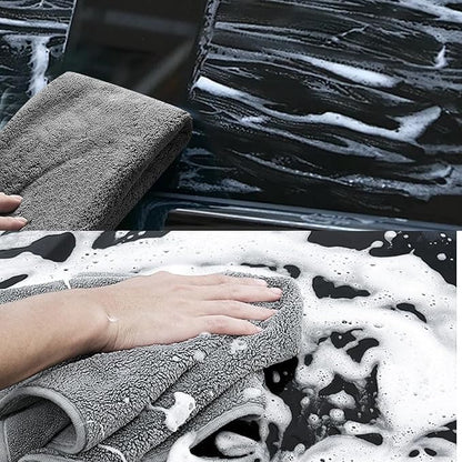 1 Pack 2 Pcs Microfiber Towels for Cars, Car Drying Towel,11.8in*23.6in Highly Absorbent Drying Towel, Suitable for Cars, Trucks, Suvs, Rvs(Grey)