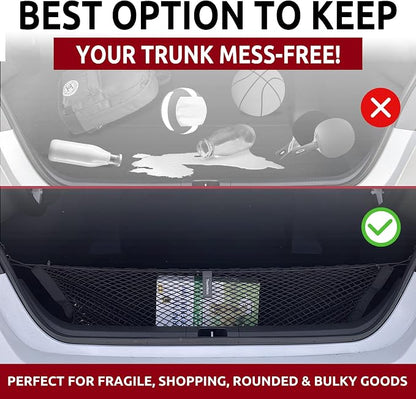 Trunk Envelope Style Mesh Cargo Net for Toyota Camry 2018-2025, 2026- Car Accessories - Premium Trunk Organizer and Storage - Cargo Net for Sedan - Vehicle Carrier Organizer for Toyota Camry