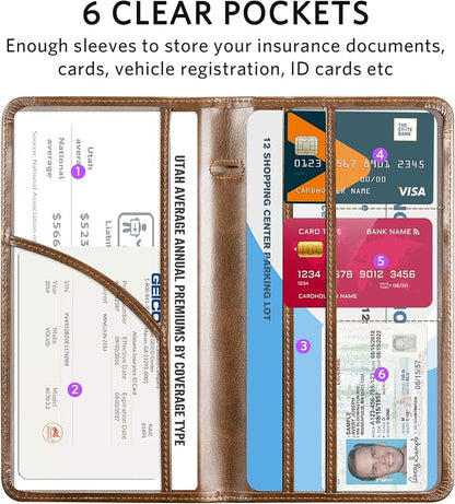 CoBak Car Registration and Insurance Holder - Vehicle Glove Box Car Organizer,Auto Truck Comparment Accessories Case with Magnetic Closure for Driver License,Cards