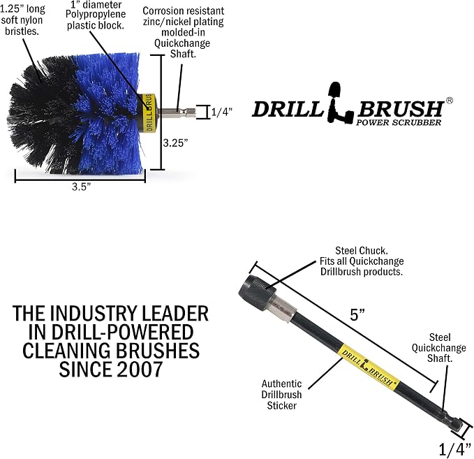 Aquatic Cleaning Supplies - Boat and Carpet Cleaner Brush - Boat Accessories for Cleaning - Scrubbing Drill Powered Brush - Boat Hull Cleaner - Pool Cleaning Set - Extended Reach Cleaning - Tank Brush