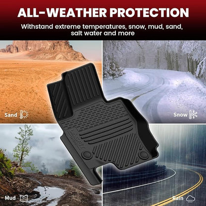 LASFIT Floor Mats & Cargo Mat with Seatback for Mercedes Benz GLS 2020-2026 450/580/ 63 AMG (Fit 7 Seats Without Rear Seat Package), All Weather TPE Custom Fit GLS, 3 Rows & Trunk Mat with Backrest