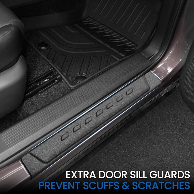 Floor Mats for Kia Sportage Gas 2026 2025 2024 2023(Not Fit PHEV & Hybrid), All Weather TPE Trunk Mat Cargo Liner with Backrest Mats & Door Sill Guards Car Mat Accessories