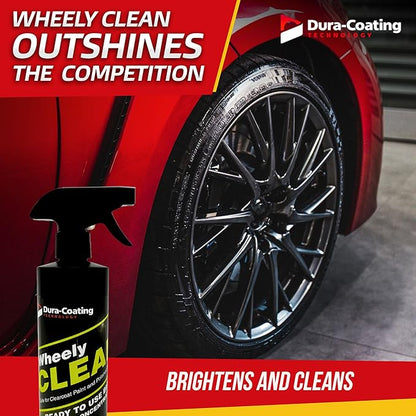 DURA-COATING TECHNOLOGY Wheely Clean - Professional Wheel Cleaner Spray - Ready-to-Use Tire Cleaner and Rim Cleaner - Suitable for Aluminum, Chrome, or Clear-Coated Wheels - Removes Brake Dust - 16 oz