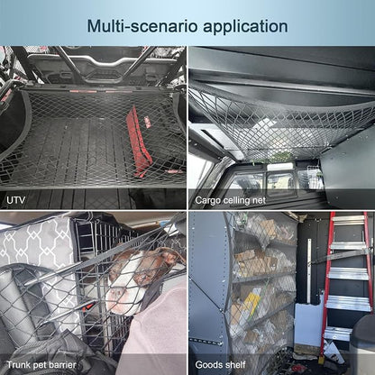 Elastic Cargo Net for SUV, Car Trunk Net Organizer with ABS Hook Storage Mesh Cargo Nets 27.5 x 19.6 Inch for Truck Bed Tailgate Netting Accessories Gray