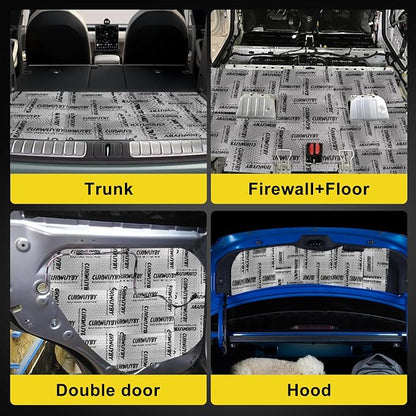 Sound Deading Material for Cars, 80mil (2mm) 10 sqft (0.93 sqm) Car Sound Deadening Mat, Butyl Automotive Sound Deadener, Noise Insulation and Vibration Dampening Material (9 pcs)