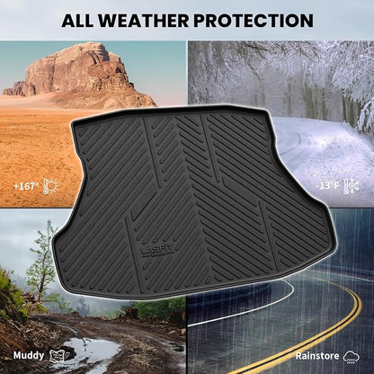LASFIT Cargo Mat for Acura ILX 2013-2022 Sedan, Trunk Mat Cargo Liner with Raised Edges All Weather TPE Trunk Liner for Rear Cargo Area Protection, Black