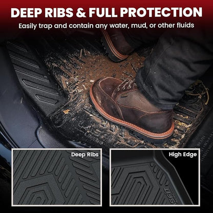 LASFIT Floor Mats & Backrest Mats & Trunk Mat for Mazda CX50 2023-2026 (Not for Hybrid) All Weather TPE Custom Fit Floor Liners Car Mats Accessories, 1st & 2nd Row & Seatback & Cargo Mats, Black