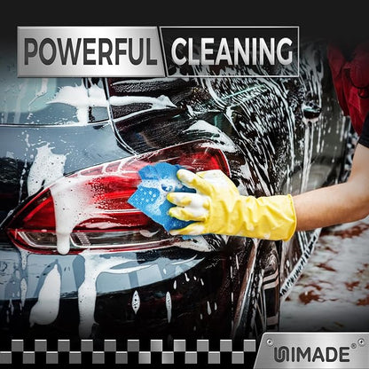 UNIMADE Shop Towels, 100 Pack Commercial Grade Work Rags Microfiber Towels for Cars Cleaning Rags Bulk Detailing Cloth for Automotive Bar Mechanic Restaurant Garage Housekeeping, 11.5"x 11.5", Blue