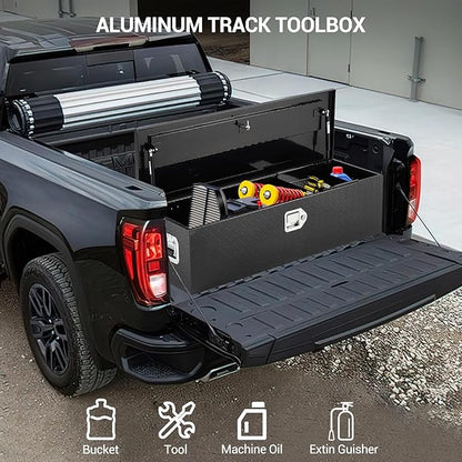 Garvee 39 Inch Truck Bed Tool Box, Heavy Duty Aluminum Pickup Tool Chest with Sliding Shelf, Waterproof & Rust-Resistant Storage Organizer for Truck, RV, Trailer