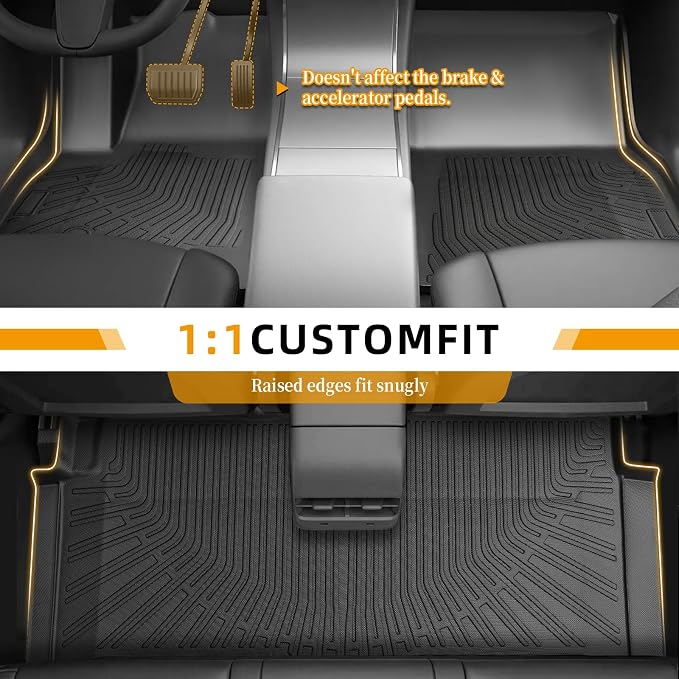 Floor Mats for Chrysler Town & Country 2008-2010 2011 2012 2013-2016(ONLY Stow'n Go) & for Dodge Grand Caravan 2008-2015 2016-2018 2019-2021,TPE Custom Floor Liners & Seatback Mat & Cargo Liner