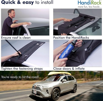 Universal Inflatable Soft Roof Rack Bars (Pair); Tie-Downs and Bow and Stern Lines Included; Carrier for Kayaks, Canoes, Surfboards and SUPs; Fits Cars and SUVs