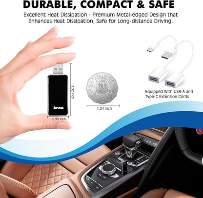 2026 Wireless Carplay Adapter for iPhone,3 Second Auto Connect, No Screen delay, Ultra Mini Design,Plug & Play By USB-A/Type-C Compatible with iOS 10+ and Cars with Factory Wired CarPlay