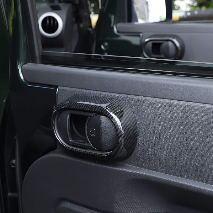 JeCar Interior Door Handle Cover Trim for 2007-2010 Jeep Wrangler JK Unlimited 4 Door Carbon Fiber Interior Accessories(4pcs)