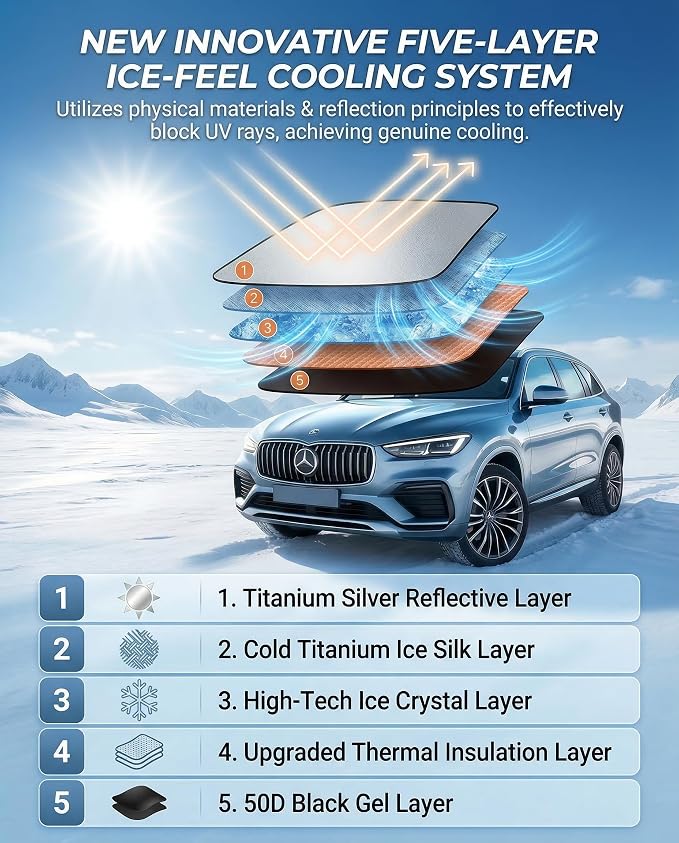 Windshield Sun Shade for Kia Seltos Front Window Shades Cover for 2020-2025 2026 Seltos Windshield Sun Visor Protector Car Accessories