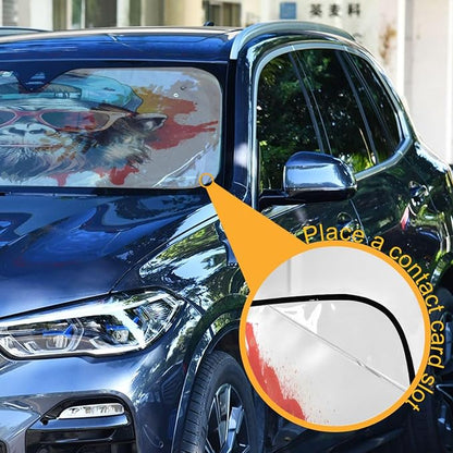 Windshield Sun Shade Gorilla Monkey Front Window Block UV Shades Visor Reflective Retractable for Car SUV Trucks