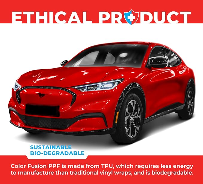 ColorFusion PPF by VViViD, Gloss Dragon Fire Red Dry Apply PPF Vinyl Car Wrap Roll 60ft x 5ft