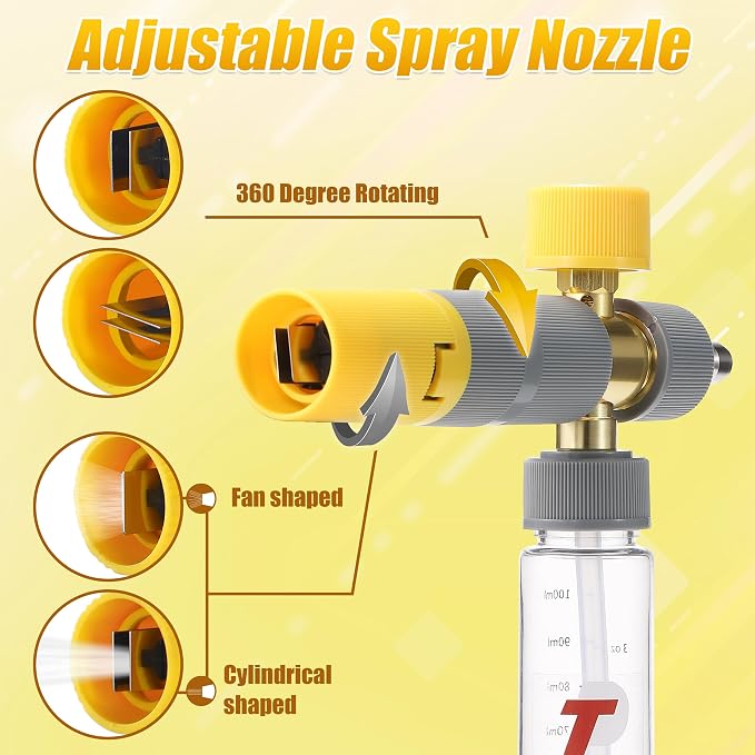 Tool Daily Foam Cannon, Small Foam Cannon for Pressure Washer, 5 Power Washer Nozzle Tips, 1/4 Inch Quick Connect
