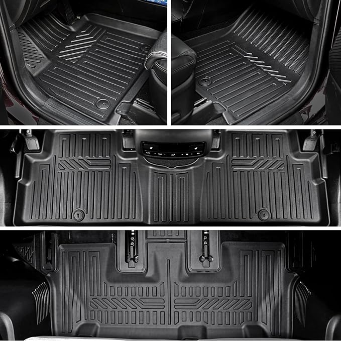 Floor Mats Cargo Mat Set for 2020-2024 2025 Hyundai Palisade 7/8 Seat, All Weather TPE Cargo Liner Backrest Mats Trunk Lower Car Mat Accessories for Palisade Calligraphy