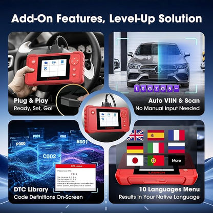 Launch Creader VII+ V3.0 OBD2 Scanner, ABS/SRS/Engine/Transmission Check Code Reader for Car, 2026 Diagnostic Scan Tool with Oil/Throttle/SAS Reset, Support Full OBD2, Lifetime Free Update