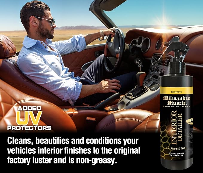 Interior Detailer Spray – 16 Fl Oz | Cleaner & Conditioner for Leather, Vinyl, Plastic & Screens | UV Protection | Non-Greasy | Cars, Trucks, Boats, Bikes & RVs