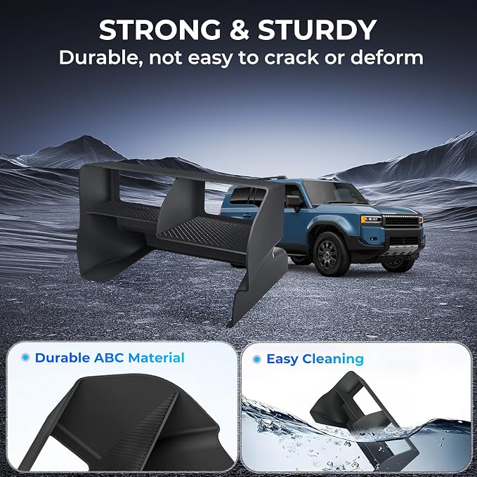 Center Console Organizer for Toyota Land Cruiser Prado 250 2026 2025 2024, Interior Accessories Storage Box Insert Tray for 2024-2026 Land Cruiser, Black