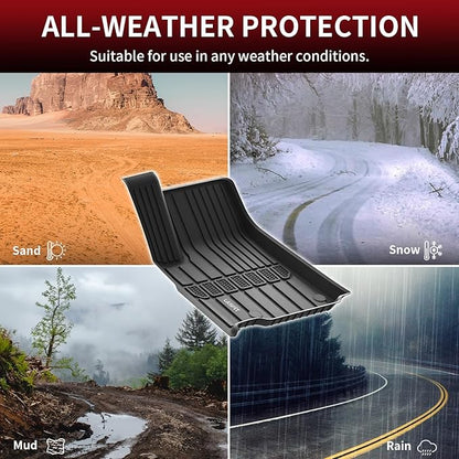 LASFIT Floor Mats for Jeep Grand Cherokee L 2021-2025 2026 (ONLY for 6 Seaters Without Center Console) All Weather Custom Fit Car Floor Liners Trunk Mat Accessories Black