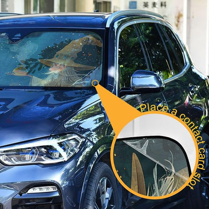 Cars Front Sun Shade Windshield,Foldable Reflective Sun Visor Wizard's Potion Windshield Sunshade Cover,Blocks UV Ray Sun Protect Interior Keep Cool,53" x 23.5 "