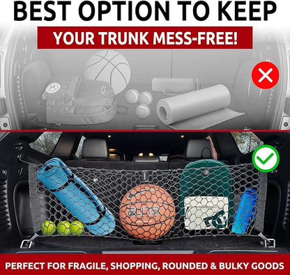 Envelope Style Trunk Mesh Cargo Net - For Jeep Grand Cherokee 2011 - 2021 Car Accessories - Premium Trunk Organizers and Storage - SUV Truck Cargo Nets - Vehicle Carrier Organizer for Cherokee WK
