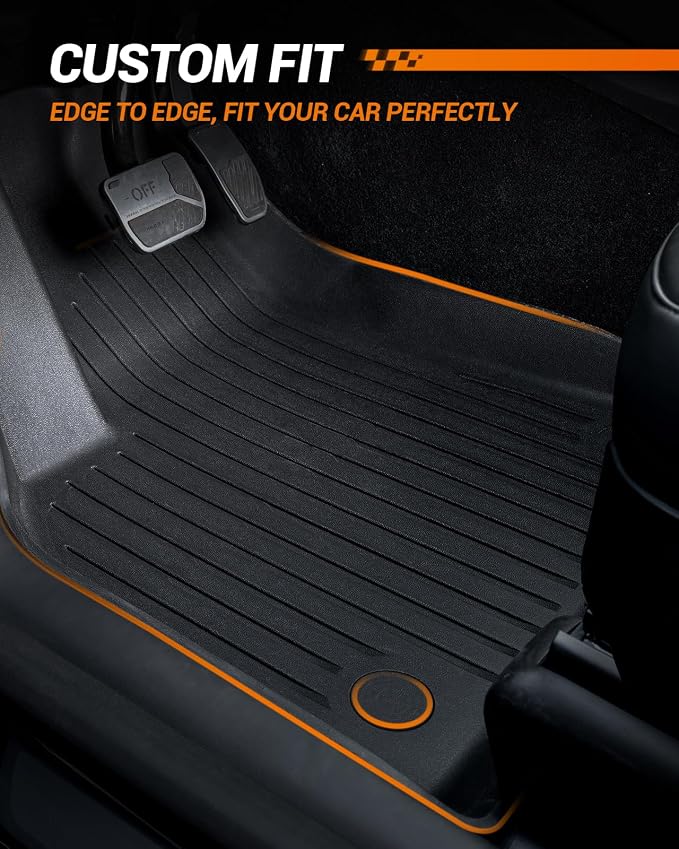 2024 2025 2026 Tesla Model 3 Floor Mats All Weather Full Set Made by SEALIGHT- Custom Fit for Model 3 Highland, Premium TPE Floor Liners, Waterproof, Anti-Slip & Easy to Clean Car Mats