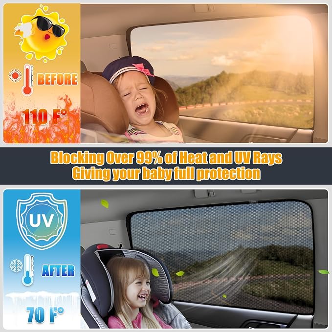 XCBYT Car Window Shades for 2019-2024 Forester - 4PCS Side Window Sun Shades with Breathable Mesh, Magnetic Car Window Covers for Baby & Privacy, UV Protection & Heat Insulation