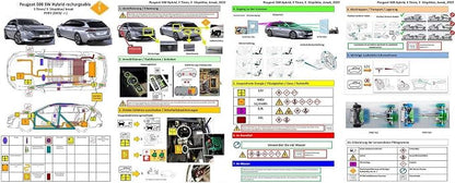 Generic Digital Rescue Card with QR Code Self Adhesive Windshield/B Pillar Fuel Cap Black Small for Peugeot 508 SW Hybrid Rechargeable Break PHEV (>2023) Vehicle Safety