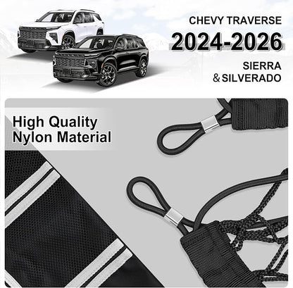Amiss Truck Bed Cargo Net with Side Organizer, Compatible with 2024 2025 2026 Chevy Traverse, Portable Storage for Pickup Cargo and Heavy Duty Hook, Exterior Accessories for Car SUV Truck