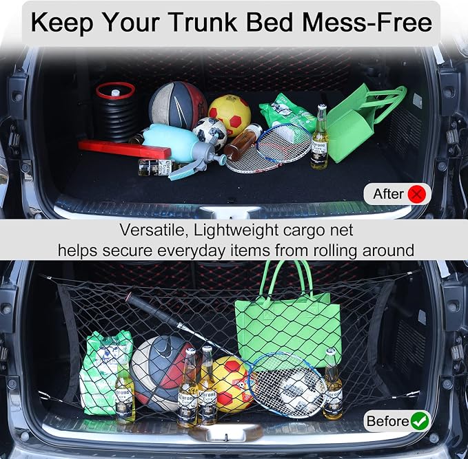 for Toyota Highlander Cargo Net- Envelope Style Heavy Duty Stretchable Trunk Storage Organizer for 2014-2026 Highlander, Trunk Mesh Premium Adjustable Carrier Cargo Net for Grand Highlander