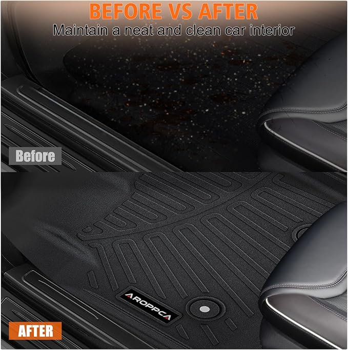 All Weather Car Floor Mats for Ford F250 F350 F450 2012-2016 Super Duty Crew Cab Without Manual Transfer Case Shifter, TPE Rubber Floor Liners Anti-Slip Automotive Mats for F250 F350 Accessories