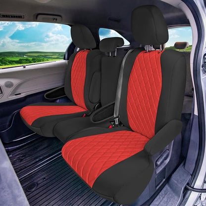 FH Group Custom Fit Car Seat Covers Specifically Made for Toyota Sienna 2011-2020, Car Seat Cover 2nd Row Set, 8 Seater Automotive Seat Covers in Red Neoprene, Waterproof and Washable Seat Covers