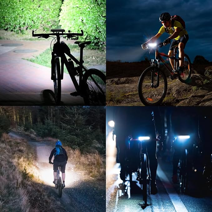 Suruid Super Bright LED Bike Light, USB Rechargeable Bicycle Headlight, Waterproof Bike Headlight, Waterproof Bike Headlight,Daytime Running Light,MTB Off-Road Cycling Commuting