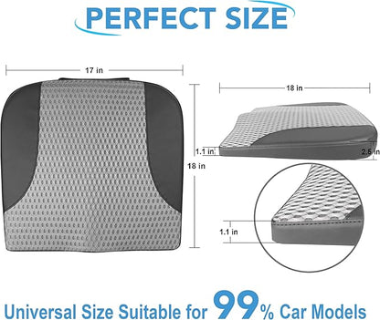 Lofty Aim Car Seat Cushion, Comfortable Memory Foam Seat Pillow for Driving, Sciatica-Back Pain Relief, Cushion for Car-Truck, Office, Wheelchair - Black&Gray