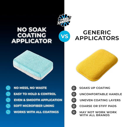 The Rag Company - Ultra No Soak Coating Applicator - Ultra Blue and Ice Grey - 6 Pack - 3 Inch by 5 Inch Applicator Sponge