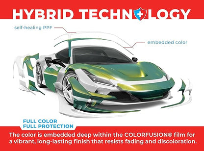 ColorFusion PPF by VViViD, Gloss Flip Thunder Green Dry Apply PPF Vinyl Car Wrap Roll 1.3ft x 5ft