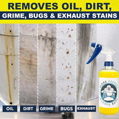 Plane Perfect Buddha Belly Oil & Grease Cleaner - Heavy Duty Aviation Grade Citrus Degreaser Spray - Multi Surface Cleaner for Automotive Engine, Aircraft, Car, Truck & RV | 16oz