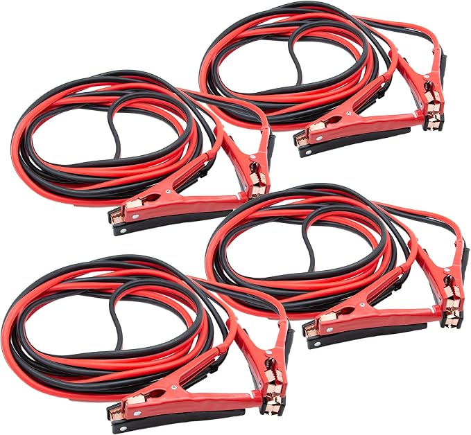 Emergency Zone Roadside Assistance Emergency Car Survival Kit. Basic, Deluxe, Premium, & Add-on's Available. (4 Pack, Heavy Duty Jumper Cables)