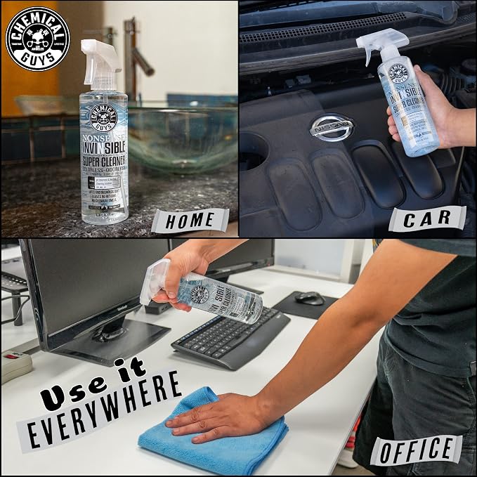 Chemical Guys Nonsense Colorless & Odorless All Surface Cleaner - Interior Cleaner, Safe for Vinyl, Rubber, Plastic, Carpet, and Upholstery, pH Balanced, Residue-Free, Unscented, 16 Fl Oz, Pack of 2