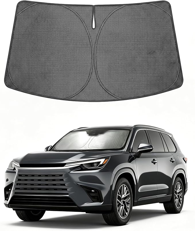 Proadsy Windshield Sun Shade Custom Fit Lexus TX 2024-2026 Ice Crystal Black Front Window Sunshade UV and Heat Blocker Foldable Visor Keeps Car Cooler for Summer Parking and Daily Use