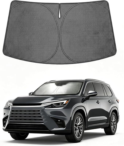 Proadsy Windshield Sun Shade Custom Fit Lexus TX 2024-2026 Ice Crystal Black Front Window Sunshade UV and Heat Blocker Foldable Visor Keeps Car Cooler for Summer Parking and Daily Use