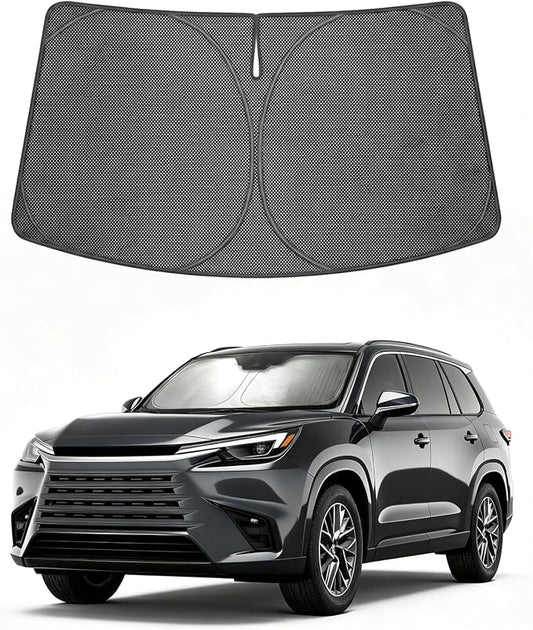 Proadsy Windshield Sun Shade Custom Fit Lexus TX 2024-2026 Ice Crystal Black Front Window Sunshade UV and Heat Blocker Foldable Visor Keeps Car Cooler for Summer Parking and Daily Use