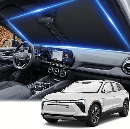 Windshield Sun Shade for Chevy Chevrolet Blazer 2024 2025 2026 Sunshade Front Window Shade Custom Fit Blazer Accessories Sun Visor Foldable Shade Blocks UV Rays Accessories