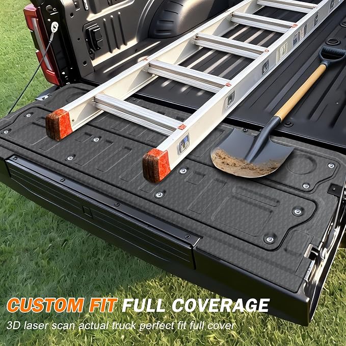 KUST Floor Mats Truck Bed Mat for 2022-2025 2026 Ford Maverick Accessories (Hybrid Only), All Weather Floor Liners & 4.5FT Bed Liner & Tailgate Mat, Full Set Truck Mats TPE Rubber, Raised Edge