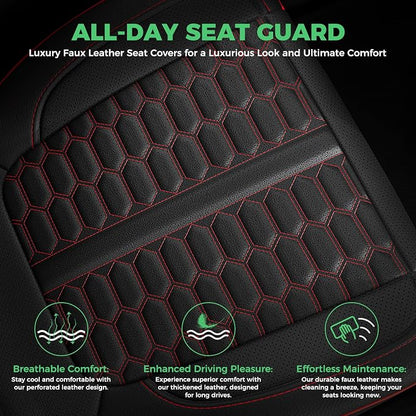 Custom Leather Seat Covers for Silverado/Sierra 1500 2014-2018, 2500HD 3500HD 2015-2019 Crew Cab Full Set with Jump Seat Cover (Armrest Storage Version Only),Truck Accessories