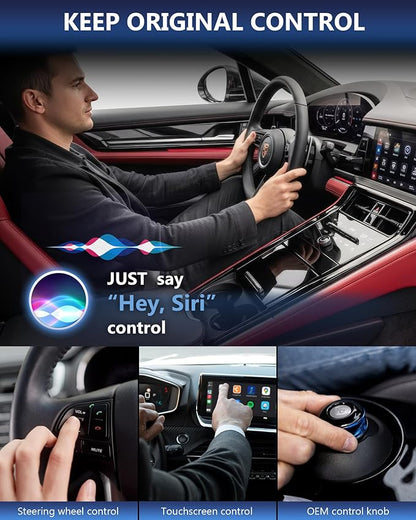 2026 Wireless Carplay Adapter-Android Auto Wireless Adapter 2 in 1, 5.4/6GHz Carplay Bluetooth Adapter Plug and Play Auto Reconnect, Mini Size with USB&Type-C Extension Cable,for iPhone & Android