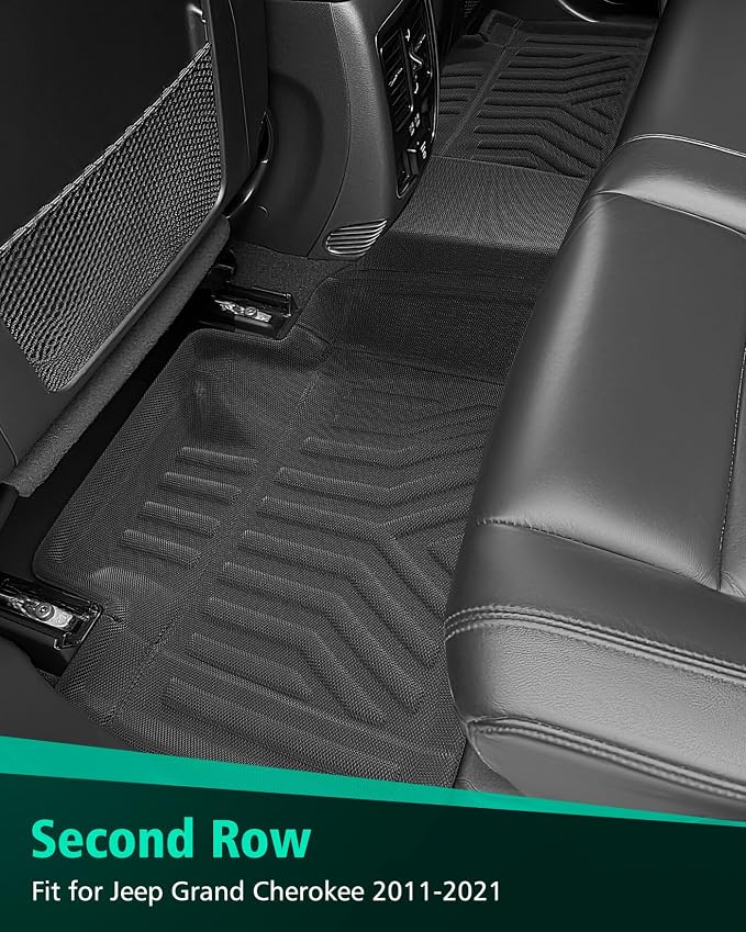 Floor Mats for Jeep Grand Cherokee: 2011-2021(Not for L), All Weather Floor Liners Car Accessories for Grand Cherokee 2021 2020 2019 2018 2017 2016 2015 2014 2013 2012 2011, 3PCS Lightweight Tough XPE